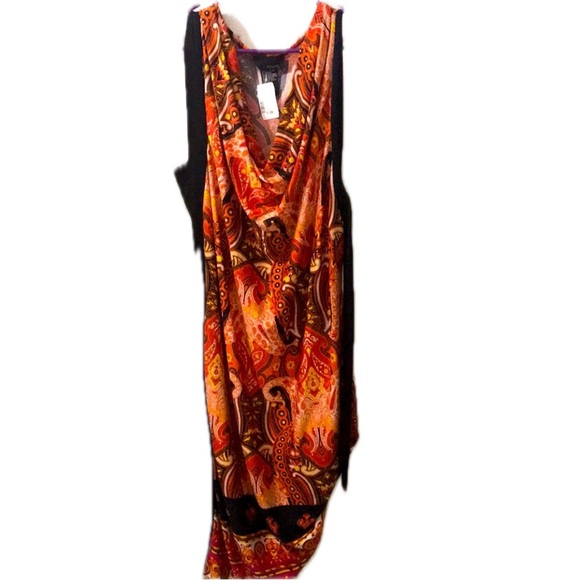 Dots Dresses & Skirts - DOTS Sleeveless orange and black knee length dress plus size, NWT